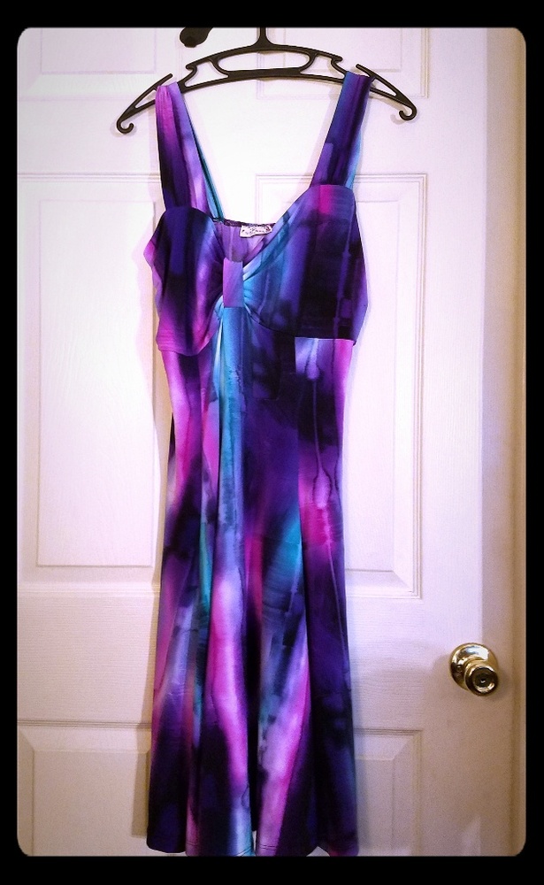A-Line purple rainbow dress